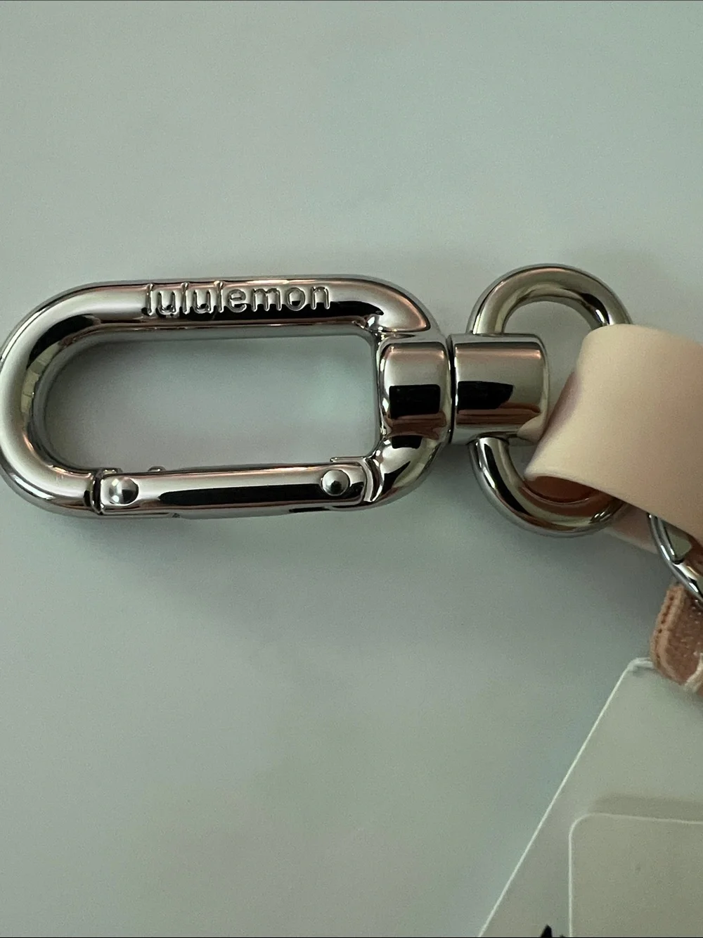Lululemon PINK MIST and Silver Never Lost Keychain NWT